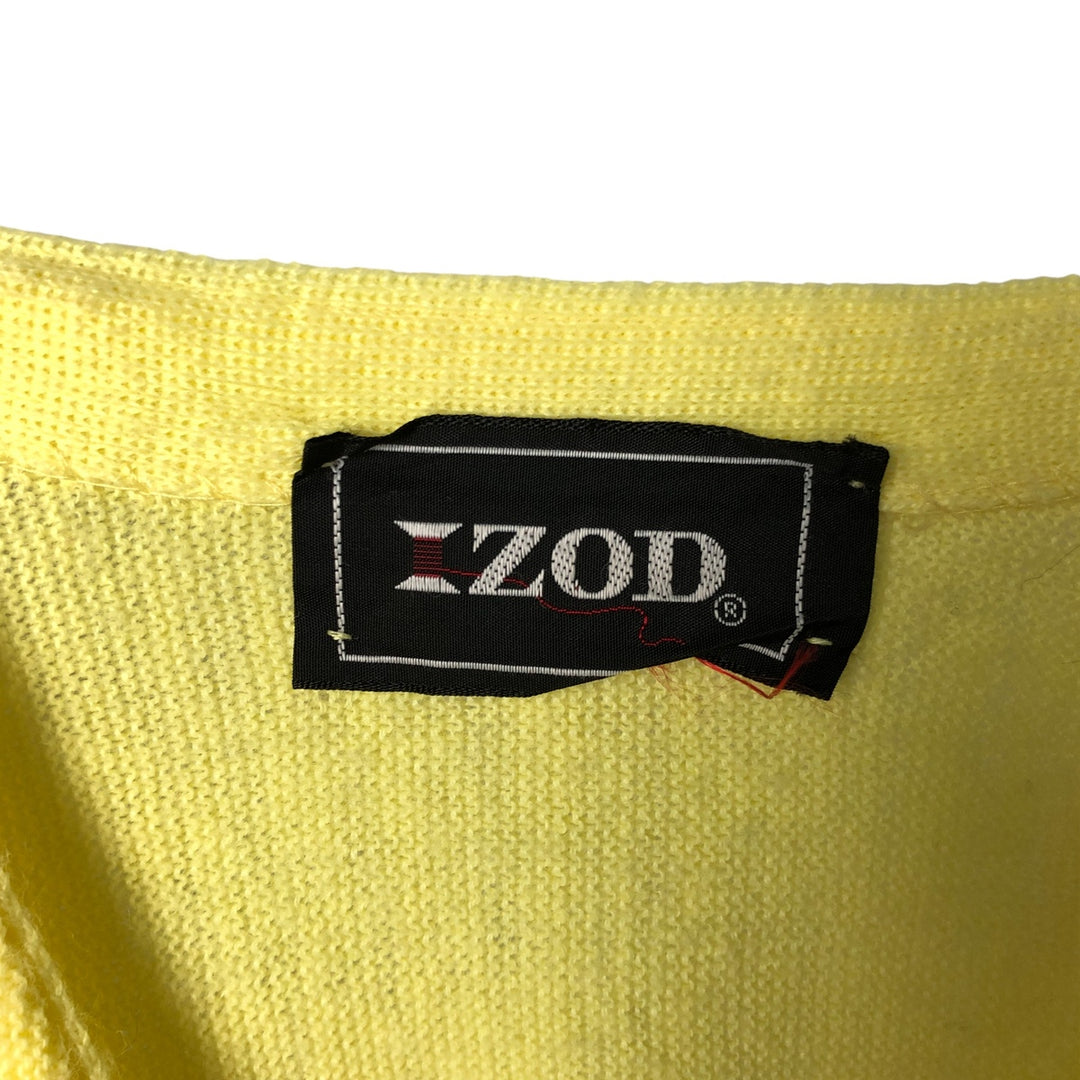 Vintage 70s-80'S Lacoste IZOD acrylic knit cardigan, men's size M acrylic yellow type Vintage Second Hand