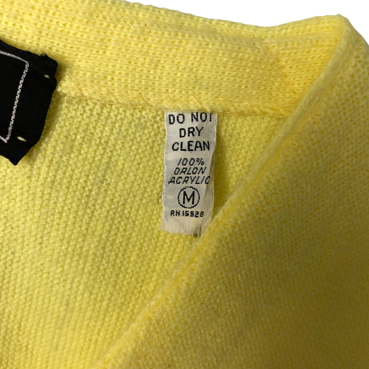Vintage 70s-80'S Lacoste IZOD acrylic knit cardigan, men's size M acrylic yellow type Vintage Second Hand