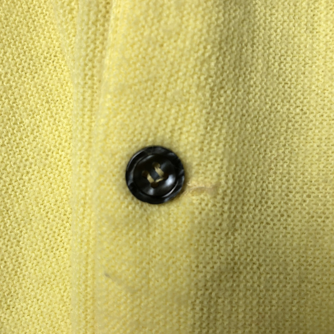 Vintage 70s-80'S Lacoste IZOD acrylic knit cardigan, men's size M acrylic yellow type Vintage Second Hand