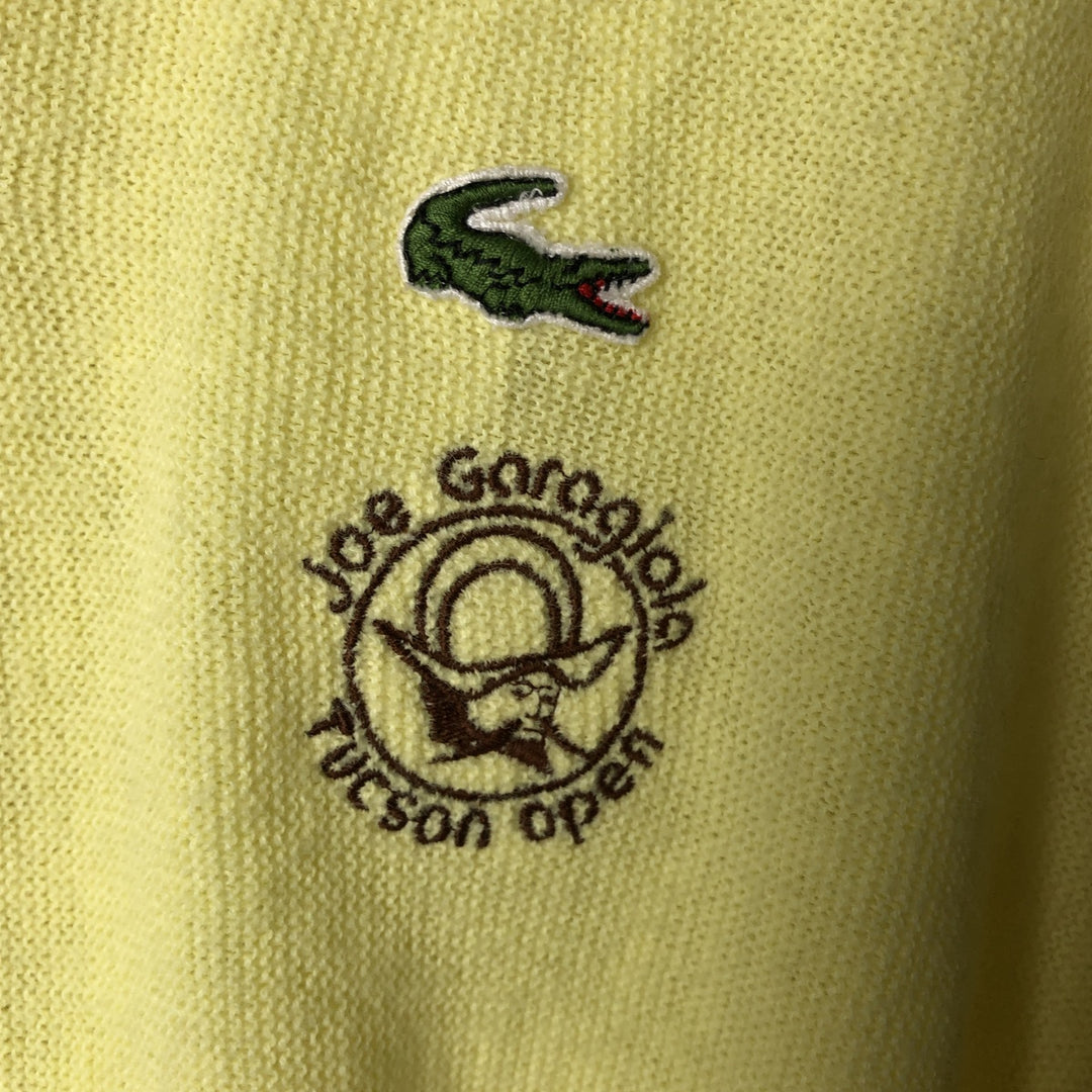 Vintage 70s-80'S Lacoste IZOD acrylic knit cardigan, men's size M acrylic yellow type Vintage Second Hand