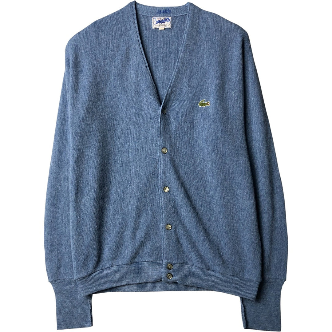 Vintage 1980'S Lacoste IZOD knit cardigan, men's size L unclear Blue type light blue Vintage Second Hand