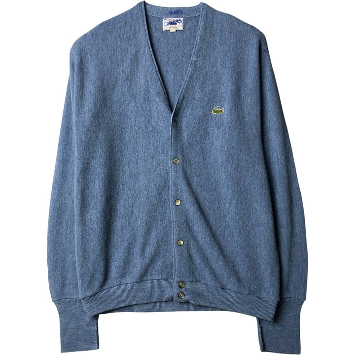 Vintage 1980'S Lacoste IZOD knit cardigan, men's size L unclear Blue type light blue Vintage Second Hand