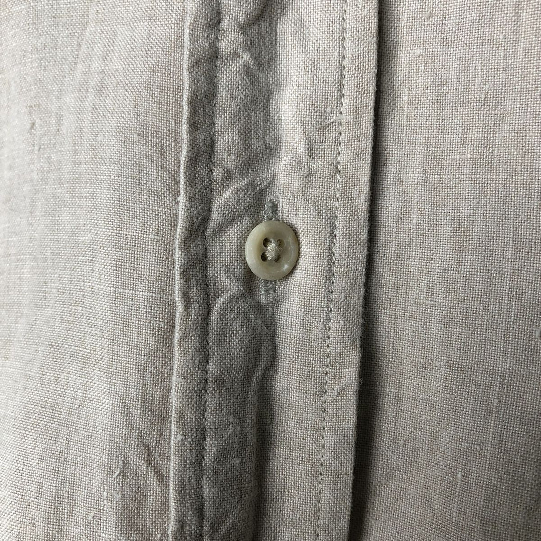 Tommy Hilfiger long-sleeved linen shirt, men's size XL linen ivory Vintage Second Hand