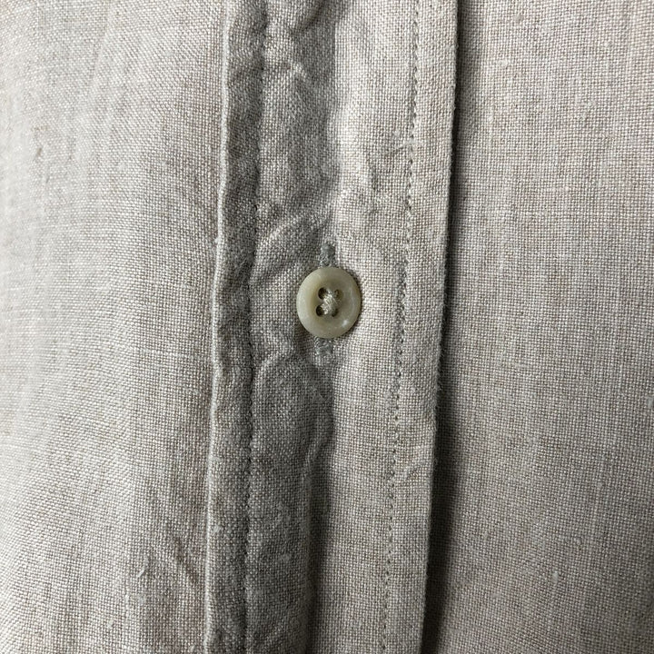 Tommy Hilfiger long-sleeved linen shirt, men's size XL linen ivory Vintage Second Hand