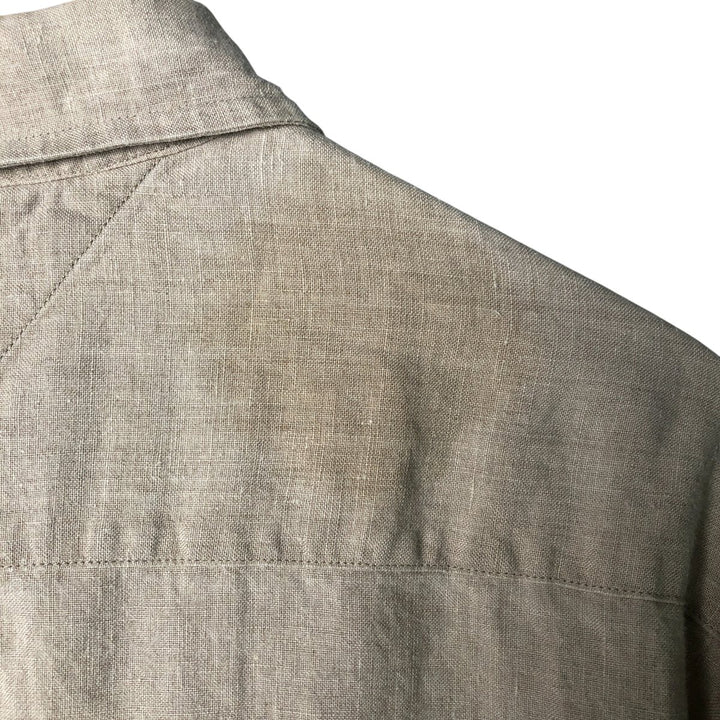 Tommy Hilfiger long-sleeved linen shirt, men's size XL linen ivory Vintage Second Hand