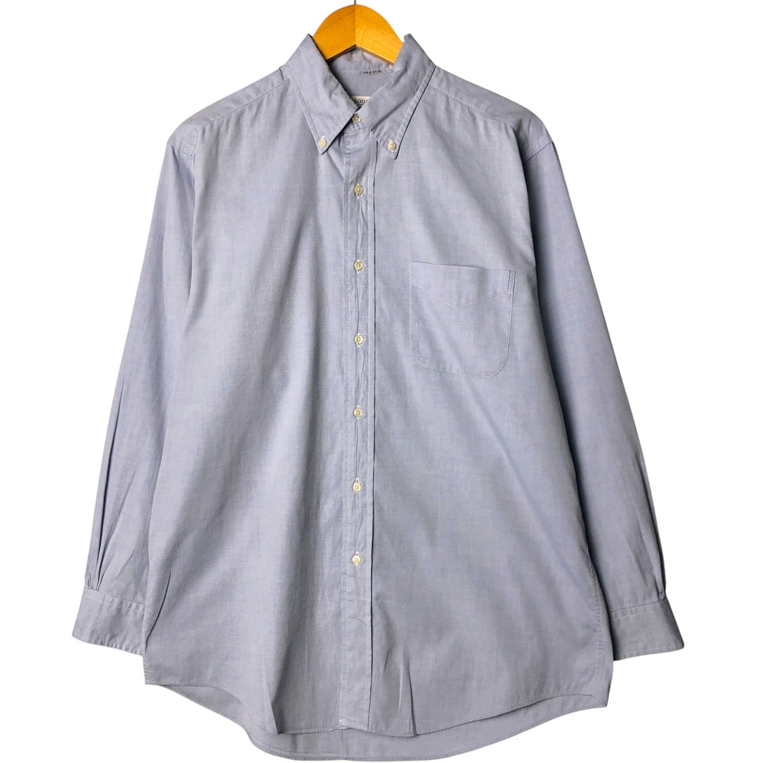 Brooks Brothers BASICS Long Sleeve Button-Down Shirt, Men's Size Medium cotton blue type Vintage Second Hand