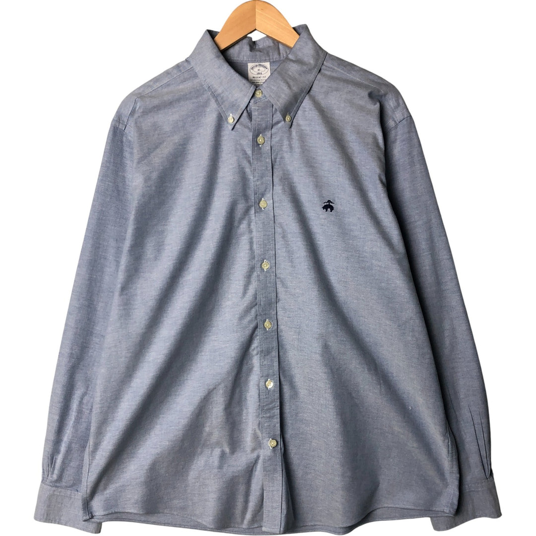 Brooks Brothers 1818 Regent Fit Long Sleeve Button-Down Shirt, Men's Size XL cotton Blue type light blue Vintage Second Hand