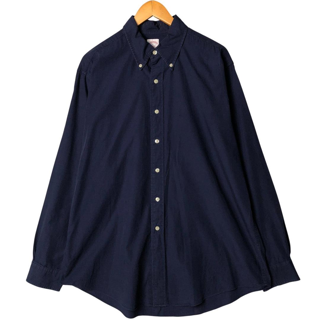 Brooks Brothers 346 long sleeve button-down shirt, men's size L cotton navy blue type Vintage Second Hand