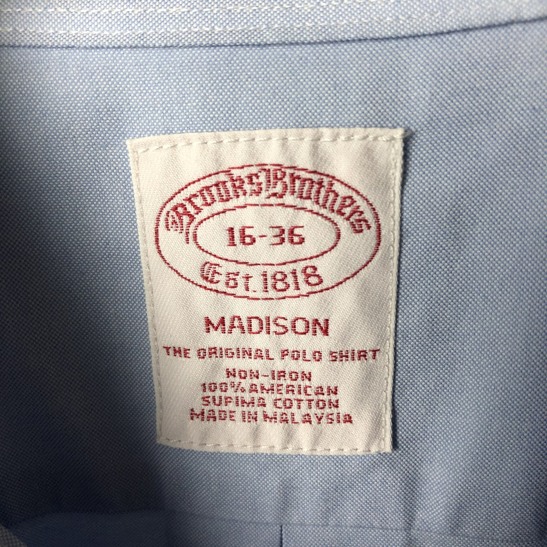 Brooks Brothers Est.1818 MADISON Long Sleeve Button Down Shirt, Men's Size L Supima Cotton blue type Vintage Second Hand
