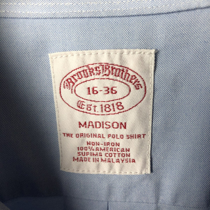 Brooks Brothers Est.1818 MADISON Long Sleeve Button Down Shirt, Men's Size L Supima Cotton blue type Vintage Second Hand