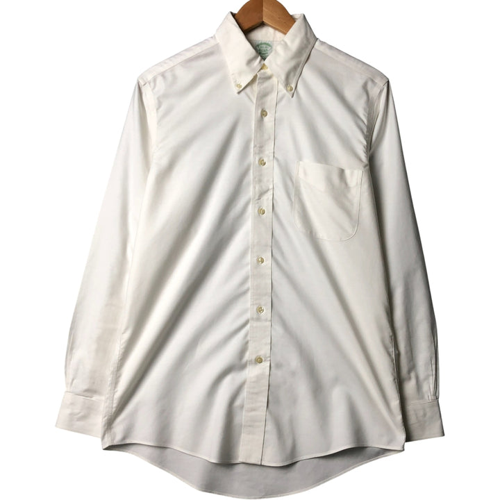 Brooks Brothers Est. 1818 Classic Long Sleeve Button-Down Shirt, Men's Size Medium Supima Cotton white type Vintage Second Hand