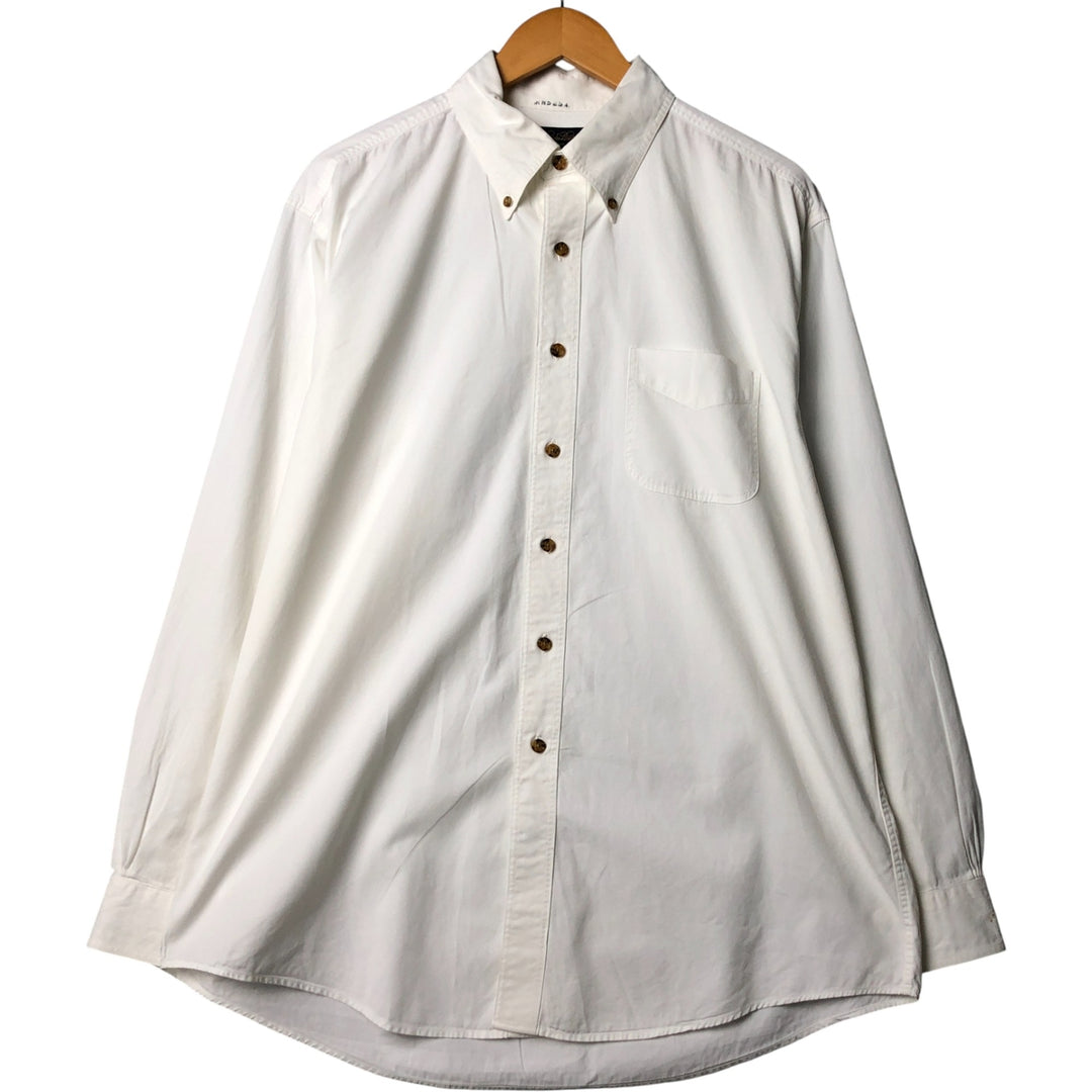 Brooks Brothers long sleeve button down shirt, men's size L cotton white type Vintage Second Hand