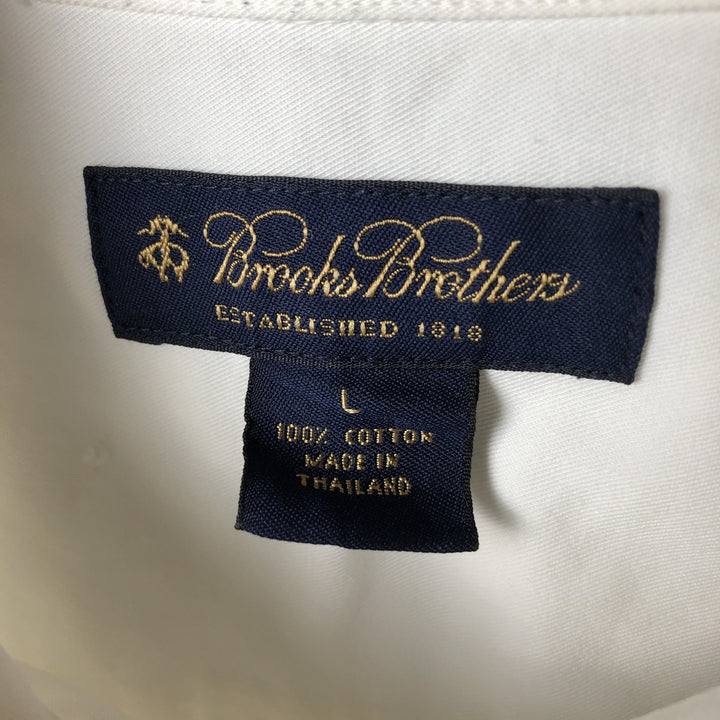 Brooks Brothers long sleeve button down shirt, men's size L cotton white type Vintage Second Hand