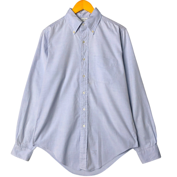 80s-90'S Brooks Brothers MAKERS Long Sleeve Button Down Shirt Made in USA Men's M Size Vintage cotton blue type Vintage Second Hand