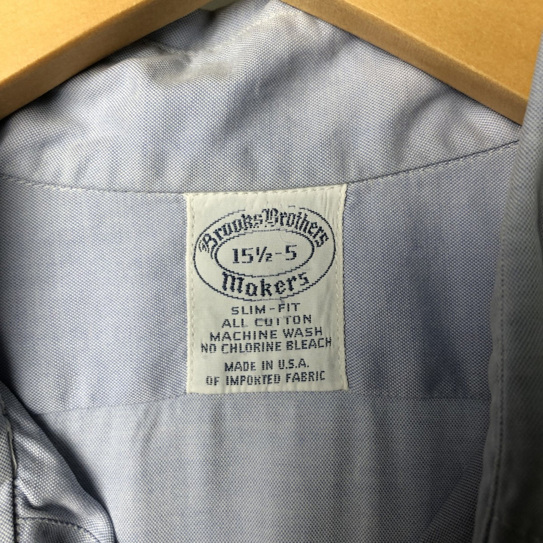 80s-90'S Brooks Brothers MAKERS Long Sleeve Button Down Shirt Made in USA Men's M Size Vintage cotton blue type Vintage Second Hand