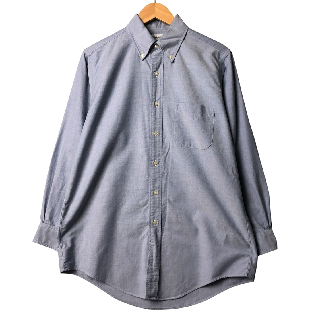 Brooks Brothers long-sleeved button-down shirt, made in the USA, size M cotton Navy blue Vintage Second Hand