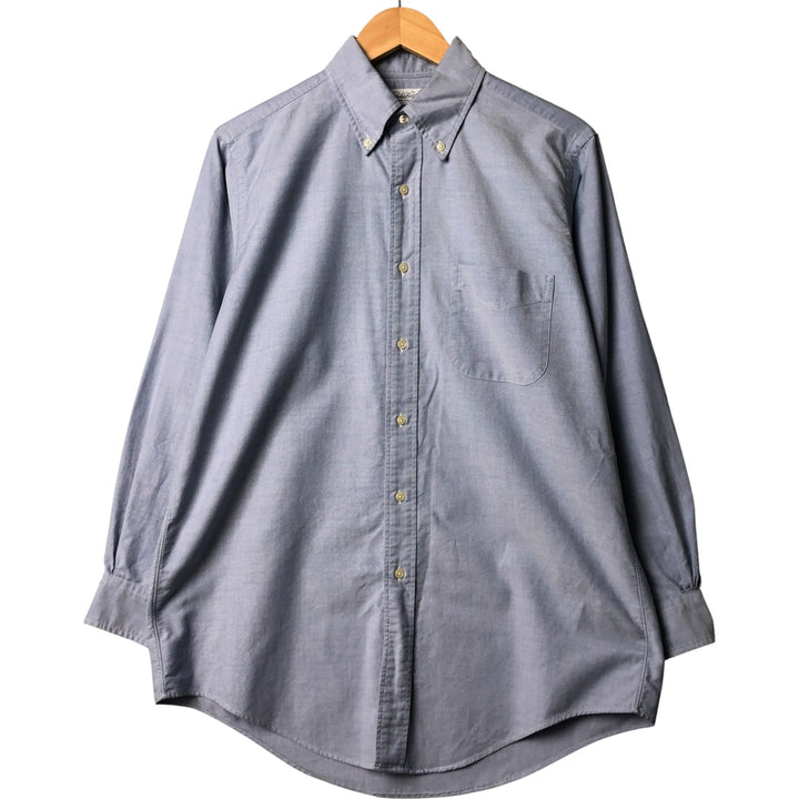 Brooks Brothers long-sleeved button-down shirt, made in the USA, size M cotton Navy blue Vintage Second Hand