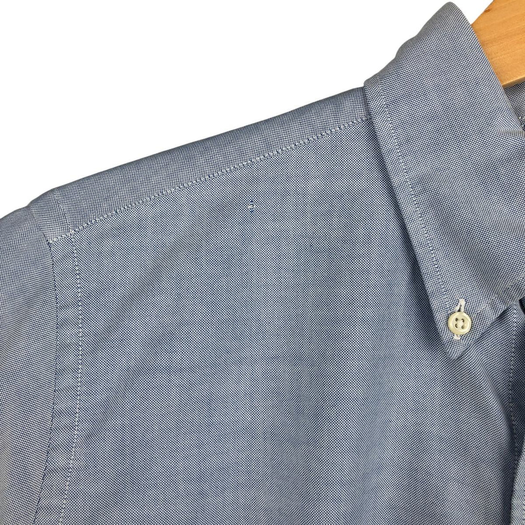Brooks Brothers long-sleeved button-down shirt, made in the USA, size M cotton Navy blue Vintage Second Hand