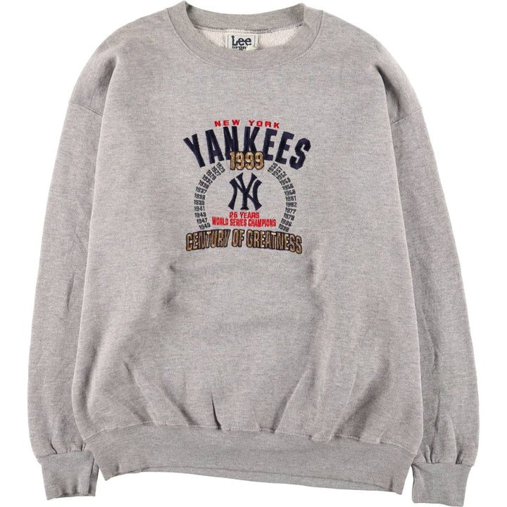 Vintage Lee SPORT MLB New York Yankees logo sweatshirt from the 1990'S and 2000s, size L, men's. unclear gray type Vintage Second Hand