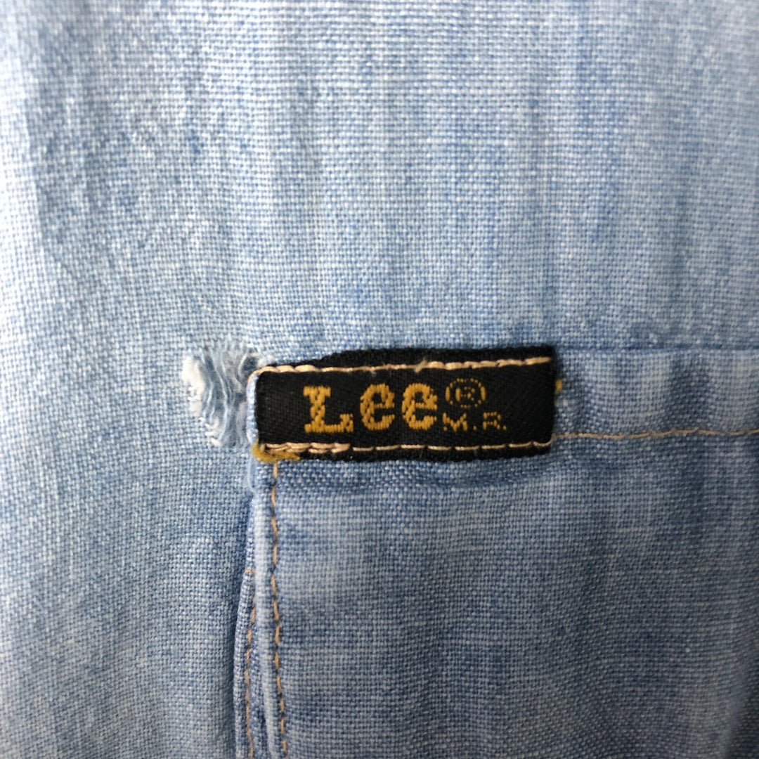 Vintage 1970'S Lee chambray long-sleeve western shirt, made in Canada, size L, men's unclear Blue type light blue Vintage Second Hand