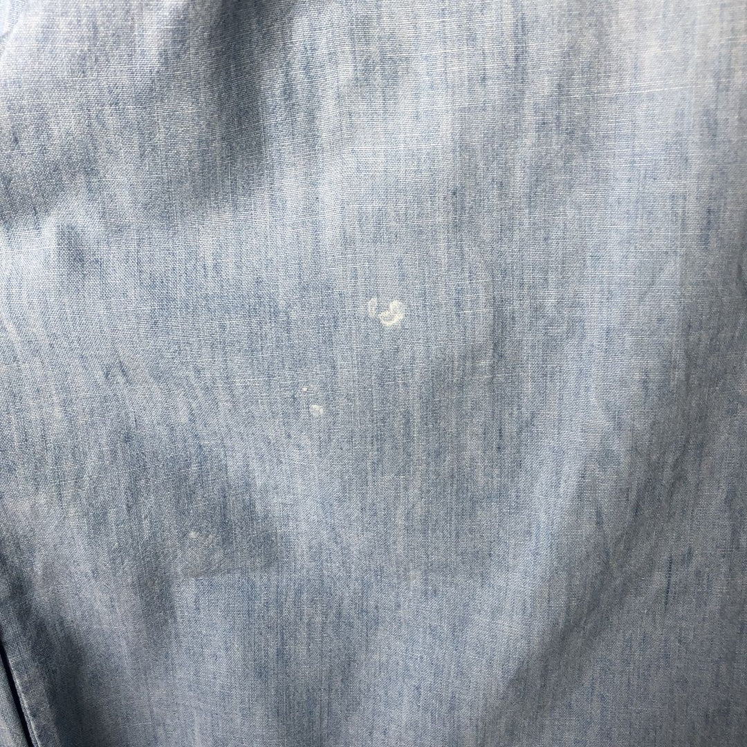 Vintage 1970'S Lee chambray long-sleeve western shirt, made in Canada, size L, men's unclear Blue type light blue Vintage Second Hand