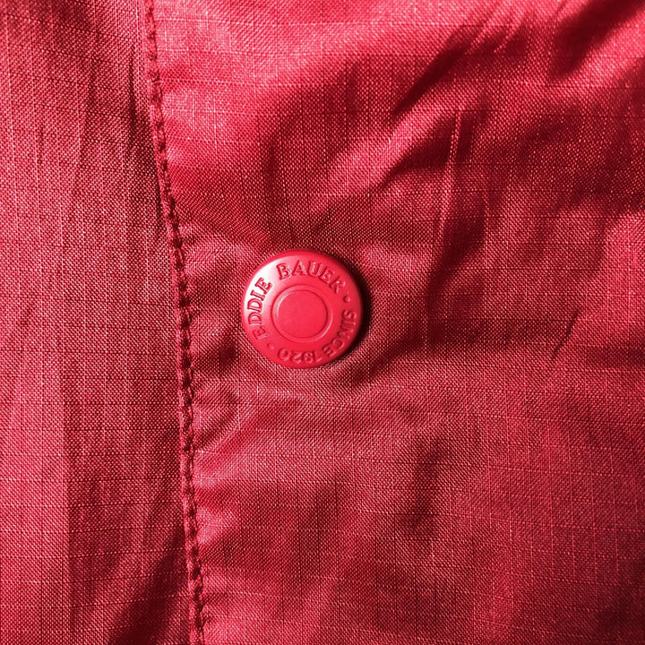 Vintage 90'S Eddie Bauer Ripstop Anorak Parka with Black Tag, Men's Size Medium Nylon red type Vintage Second Hand