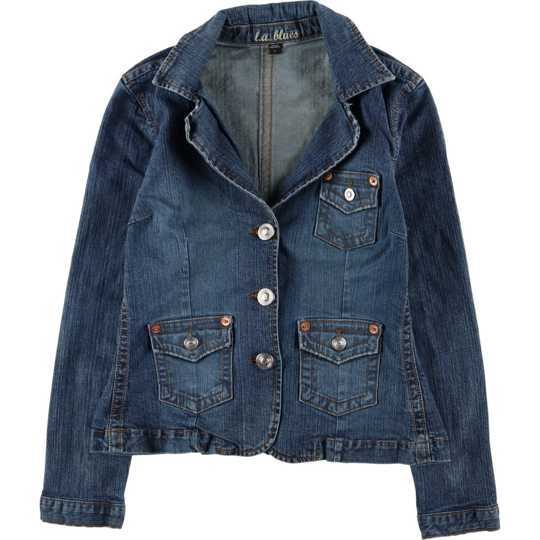 LAblues Denim Jacket, Women's Size L cotton blue type Vintage Second Hand