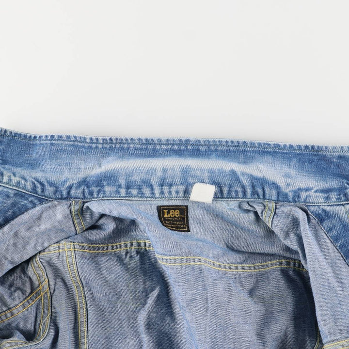 Vintage 1970'S Lee denim jacket, made in the USA, size L, men's unclear blue type Vintage Second Hand