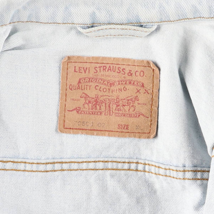 90'S Levi's 70503-0209 Denim Jacket, Men's XL, Vintage cotton blue type Vintage Second Hand