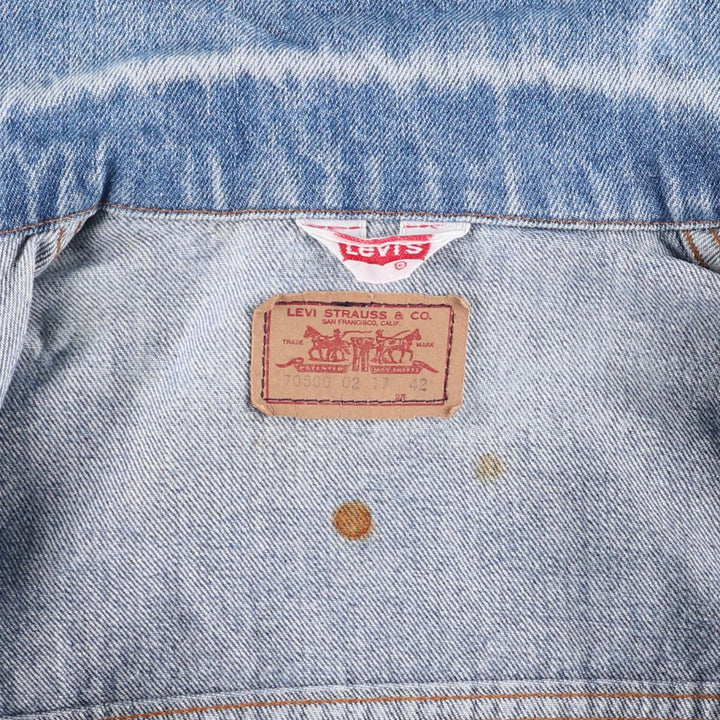Vintage 1980'S Levi's 70500-0217 Euro Model Denim Jacket, Made in France, Men's Size Medium unclear blue type Vintage Second Hand