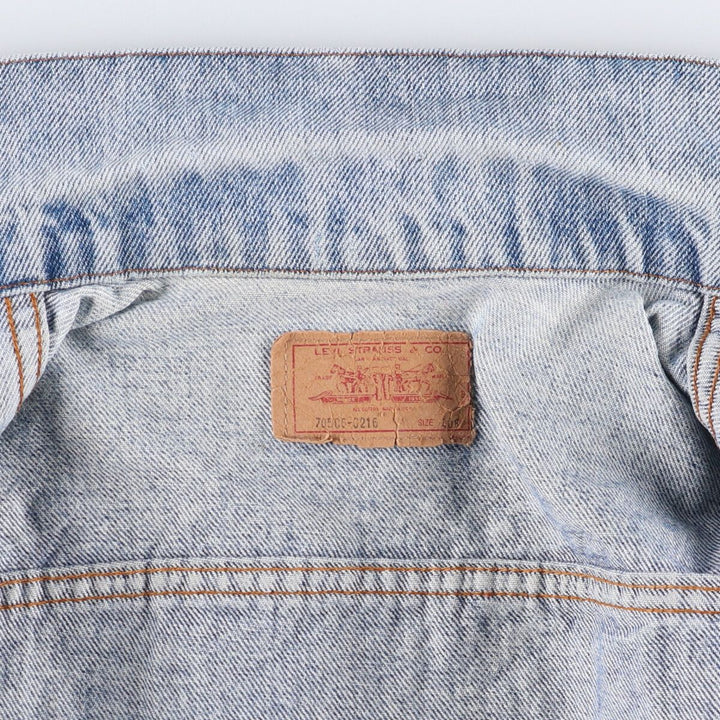80s~90'S Levi's 70506-0216 denim jacket, denim jacket, made in USA, men's size M, vintage cotton blue type Vintage Second Hand