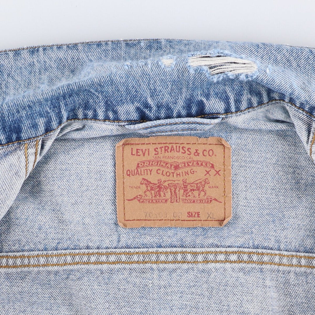 90'S Levi's 70503-0216 Denim Jacket, Men's Size XL, Vintage cotton blue type Vintage Second Hand