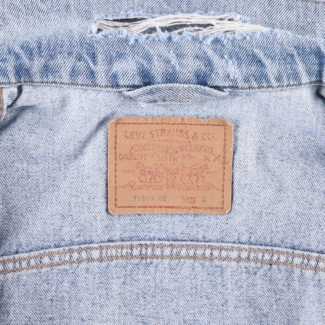 Levi's 70503-0214 Euro Model Denim Jacket, Made in England, Men's Size Small, Vintage cotton blue type Vintage Second Hand