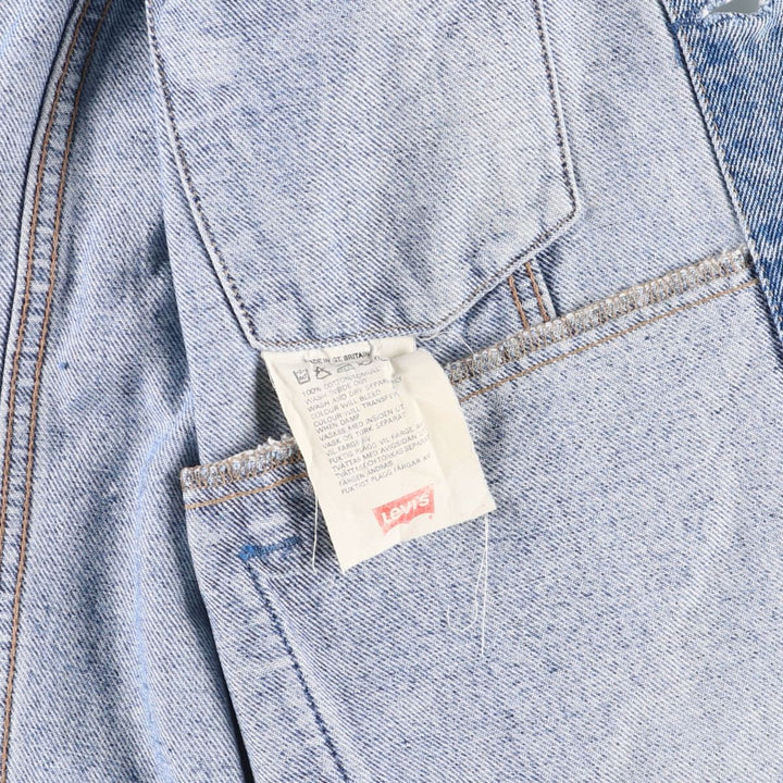 Levi's 70503-0214 Euro Model Denim Jacket, Made in England, Men's Size Small, Vintage cotton blue type Vintage Second Hand