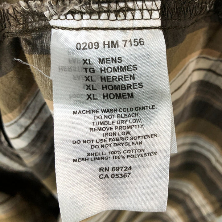 Columbia PFG OMNI-SHADE Check Pattern Button-Down Long Sleeve Fishing Shirt, Men's Size XL cotton Khaki type Vintage Second Hand