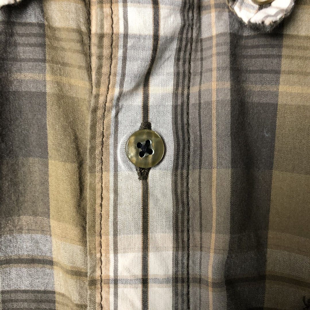 Columbia PFG OMNI-SHADE Check Pattern Button-Down Long Sleeve Fishing Shirt, Men's Size XL cotton Khaki type Vintage Second Hand