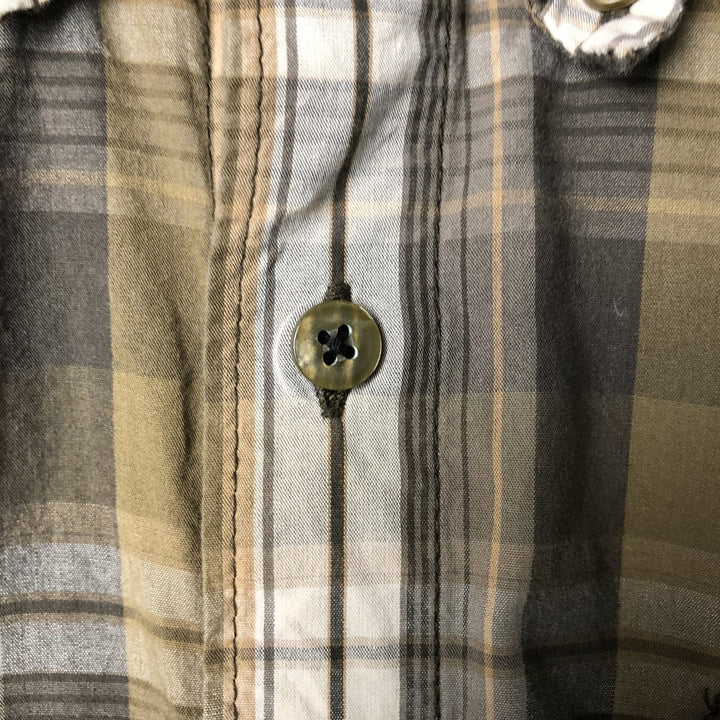 Columbia PFG OMNI-SHADE Check Pattern Button-Down Long Sleeve Fishing Shirt, Men's Size XL cotton Khaki type Vintage Second Hand