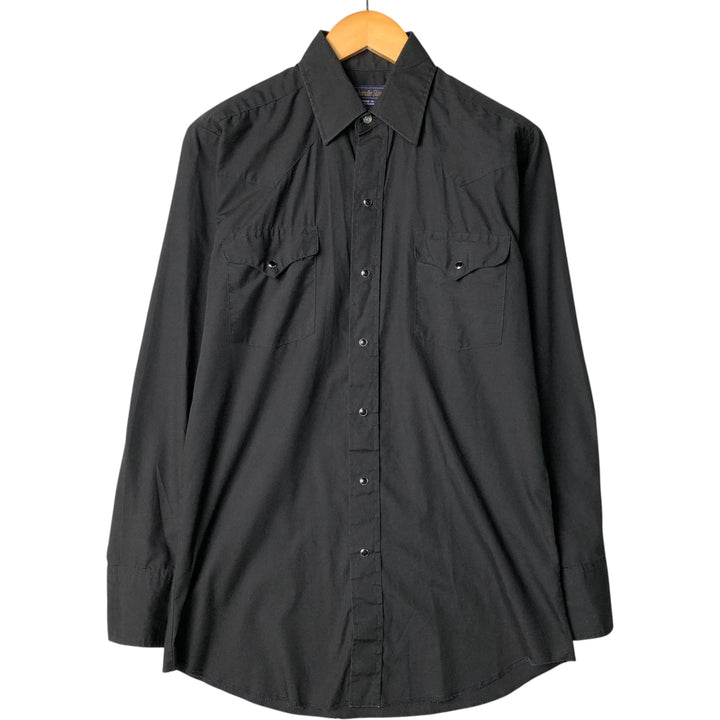 Vintage 1980'S Panhandle Slim Long Sleeve Western Shirt, Men's Size Medium unclear black type Vintage Second Hand