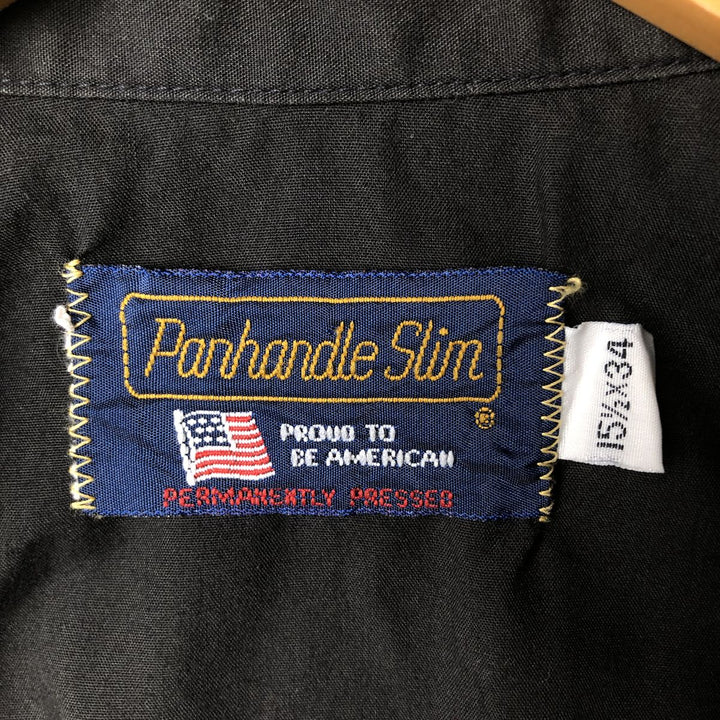 Vintage 1980'S Panhandle Slim Long Sleeve Western Shirt, Men's Size Medium unclear black type Vintage Second Hand