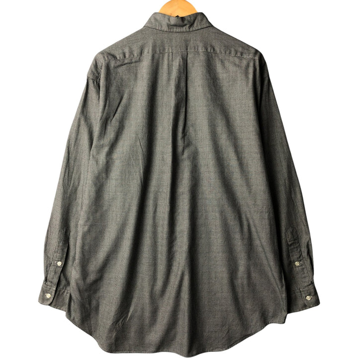 Ralph Lauren BLAKE Houndstooth Pattern Long Sleeve Button-Down Shirt, Men's Size XL cotton black type Vintage Second Hand
