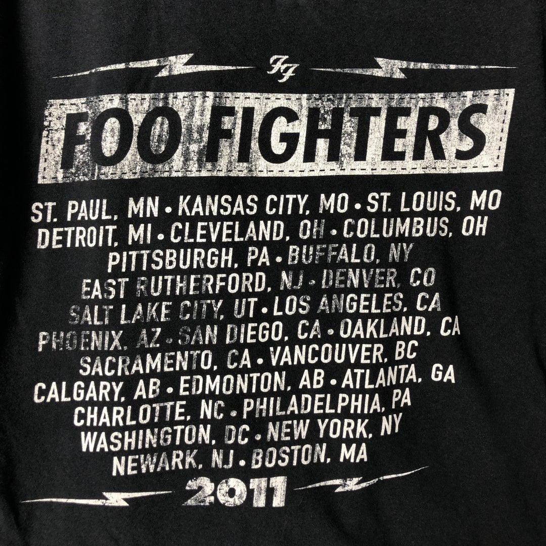 Anvil FOO FIGHTERS Band T-Shirt, Men's Size Small cotton black type Vintage Second Hand