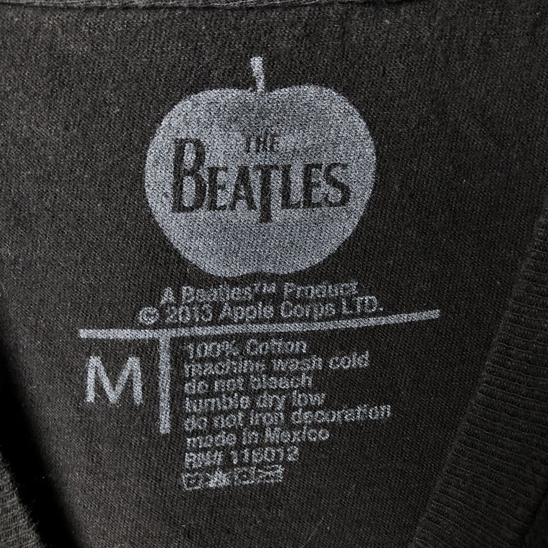 THE BEATLES Band T-shirt, Men's M size cotton black type Vintage Second Hand
