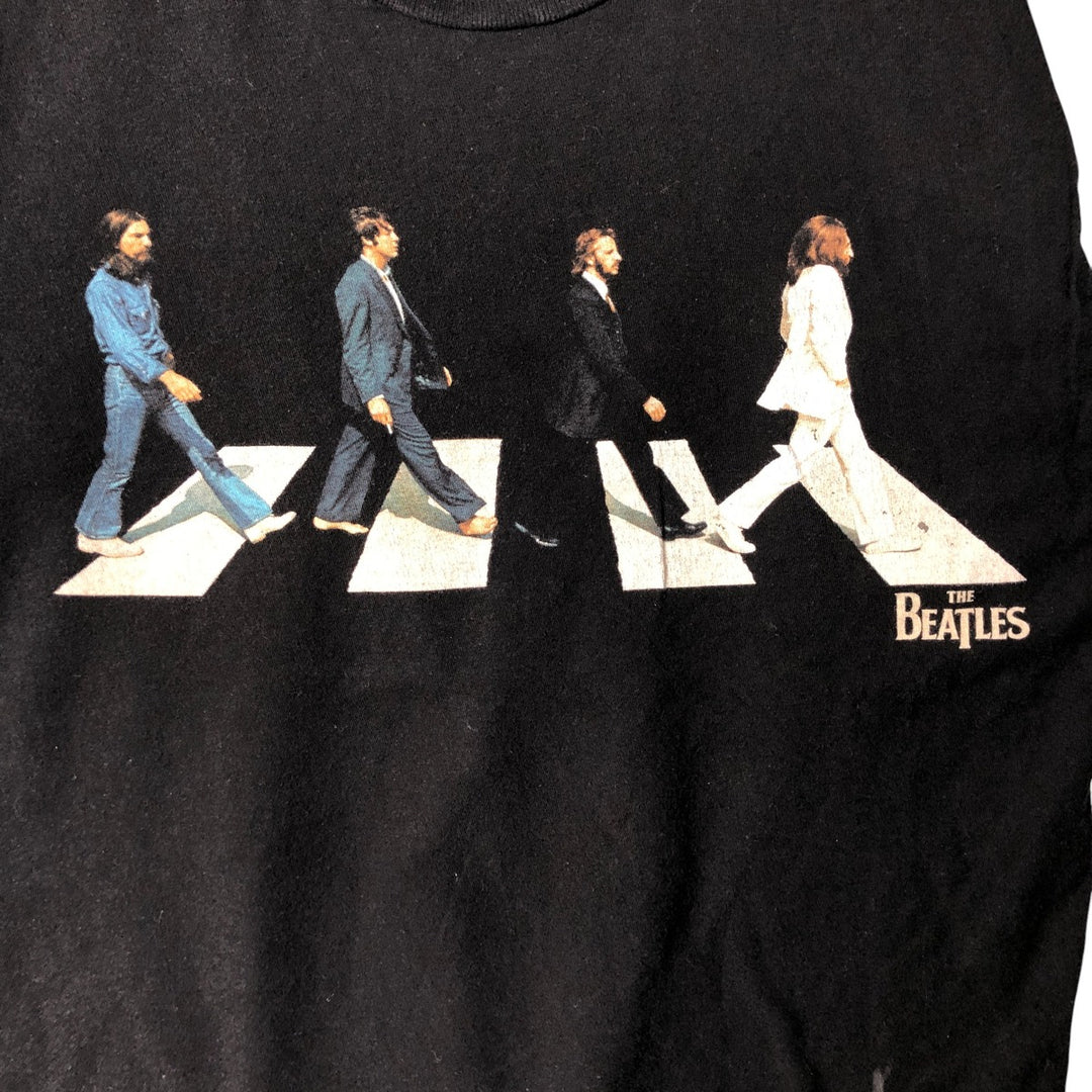 THE BEATLES Band T-shirt, Men's M size cotton black type Vintage Second Hand