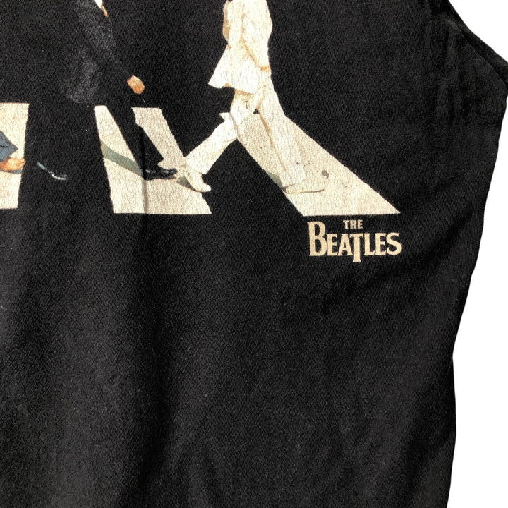 THE BEATLES Band T-shirt, Men's M size cotton black type Vintage Second Hand