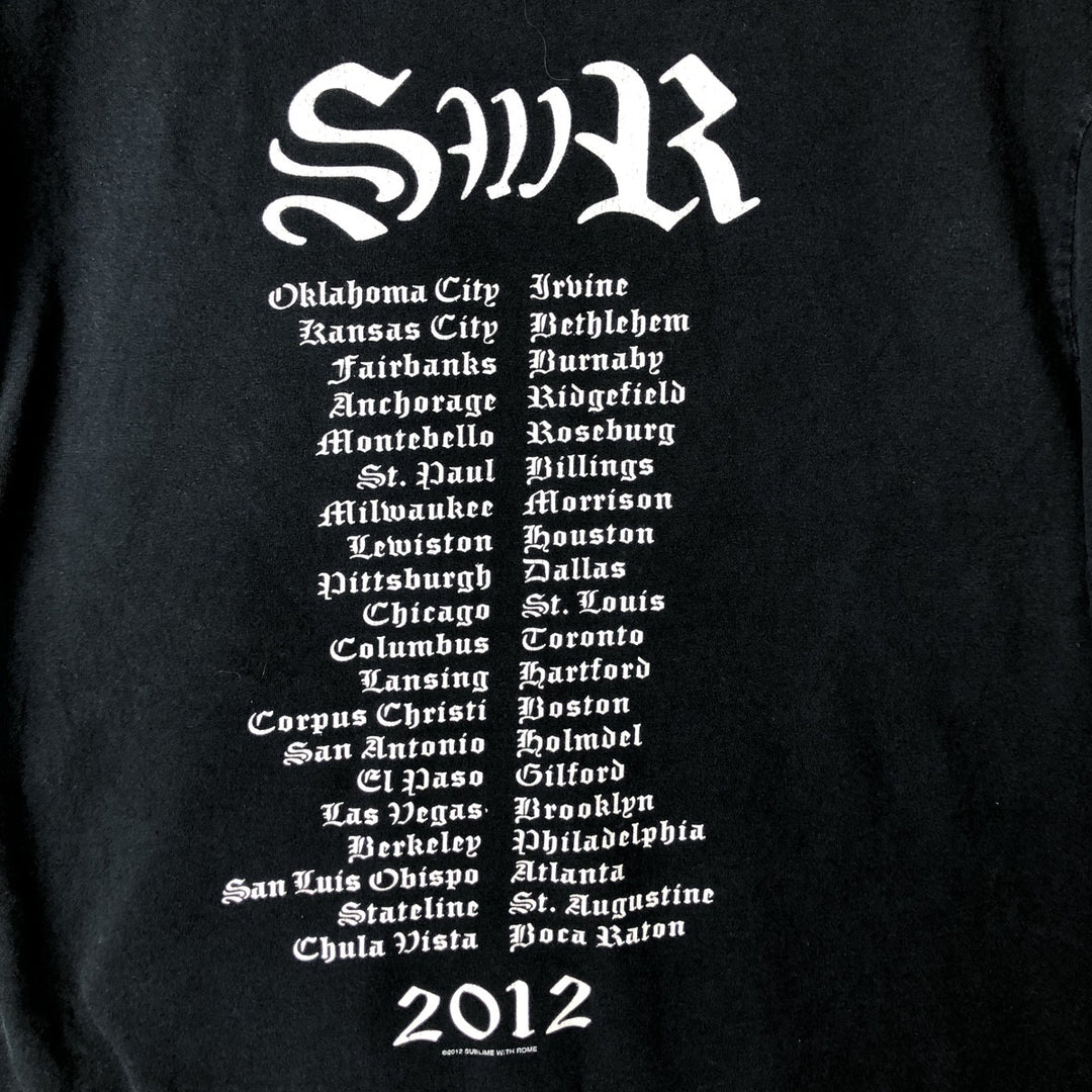 Gildan Sublime Skull Pattern Band T-Shirt, Men's Size Medium cotton black type Vintage Second Hand