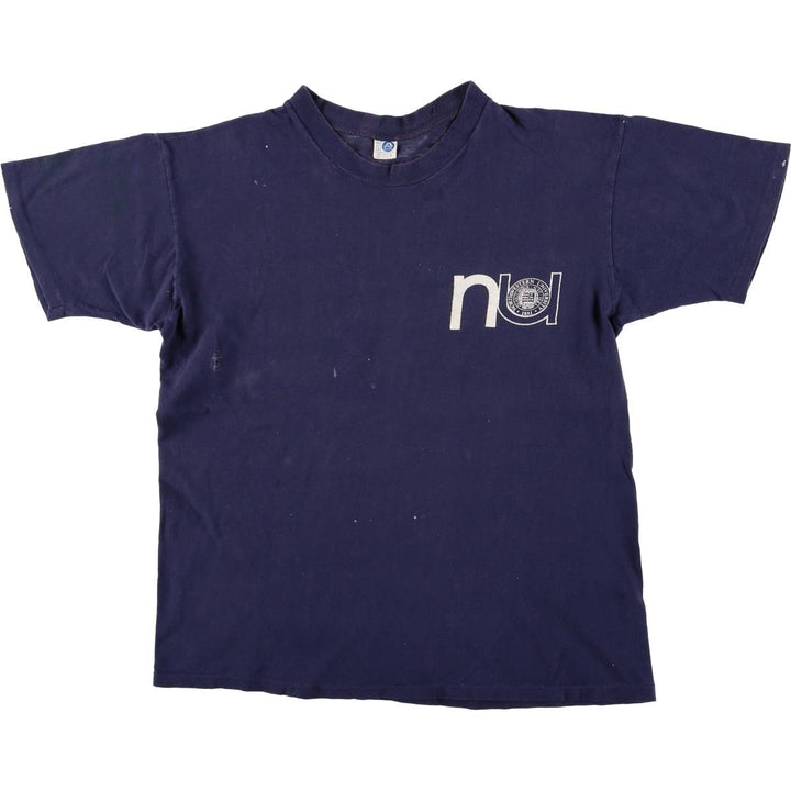 Vintage 1980'S ARTEX College T-Shirt, Made in USA, Men's Size L cotton navy blue type Vintage Second Hand