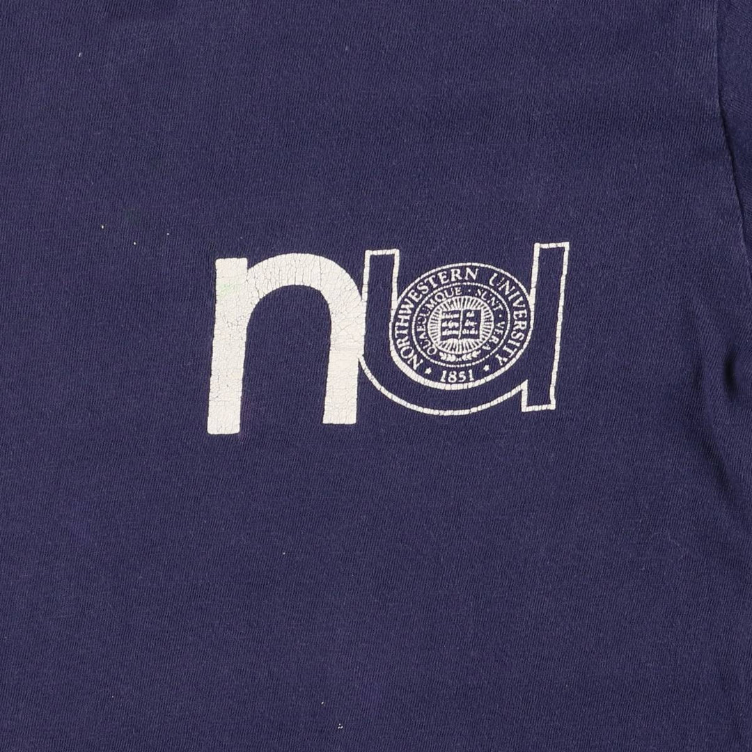 Vintage 1980'S ARTEX College T-Shirt, Made in USA, Men's Size L cotton navy blue type Vintage Second Hand