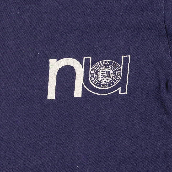 Vintage 1980'S ARTEX College T-Shirt, Made in USA, Men's Size L cotton navy blue type Vintage Second Hand