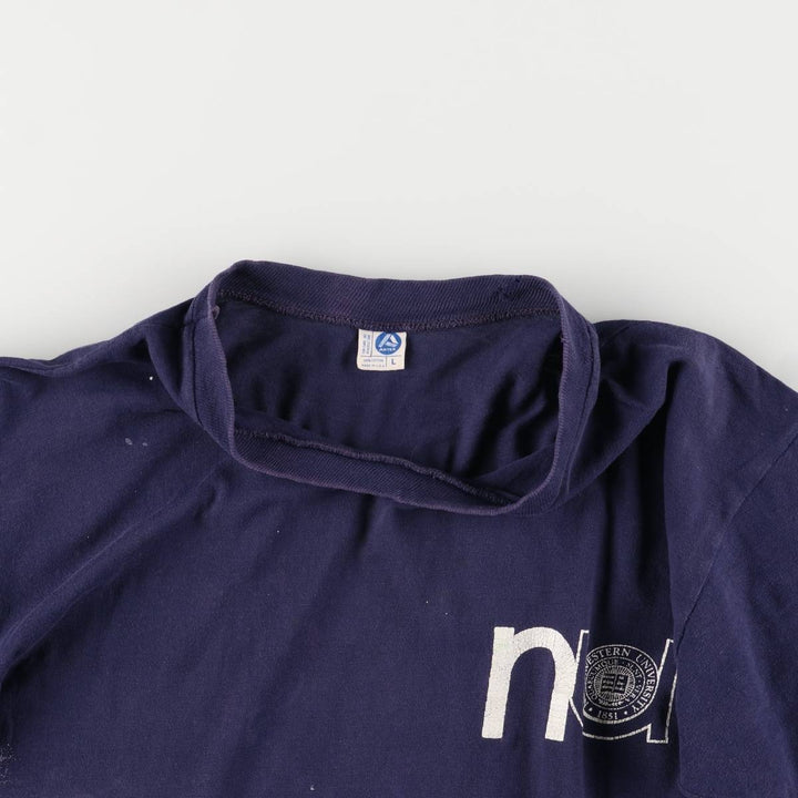 Vintage 1980'S ARTEX College T-Shirt, Made in USA, Men's Size L cotton navy blue type Vintage Second Hand