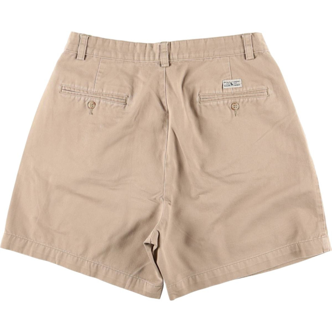 Ralph Lauren Polo Ralph Lauren Two-pleat Chino Shorts, Men's Size W31 cotton Beige type Vintage Second Hand